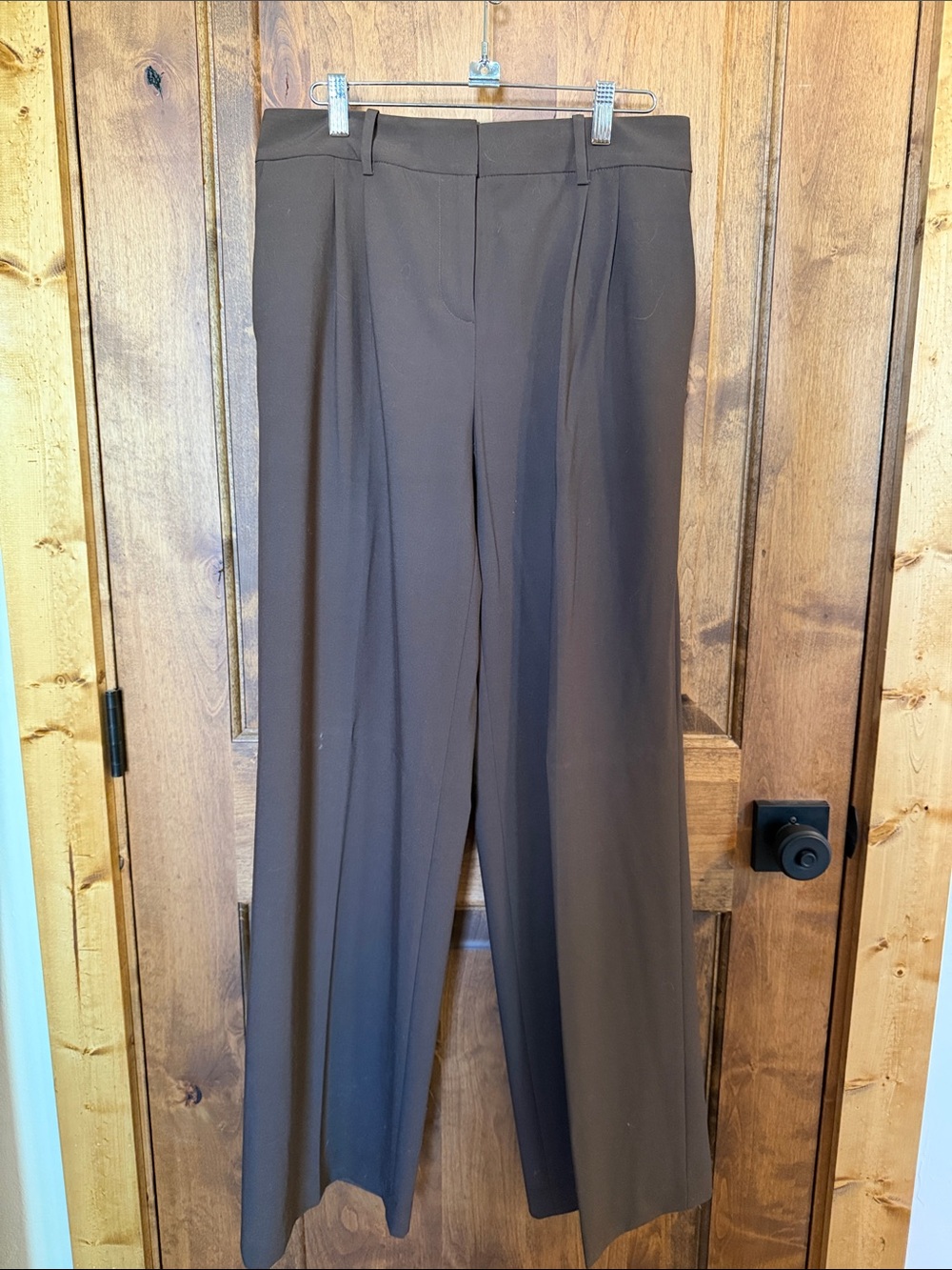 Calvin Klein Brown High-Rise Wide-Leg Trousers